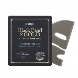Гидрогелевая маска с черным жемчугом Petitfee Black Pearl & Gold Hydrogel Mask Pack