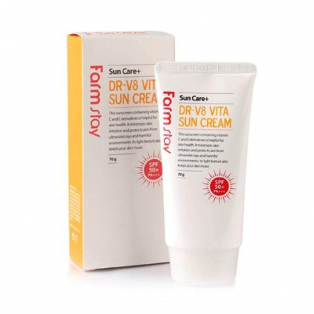 Солнцезащитный крем с витаминами FarmStay DR-V8 Vita Sun Cream SPF 50+ PA+++