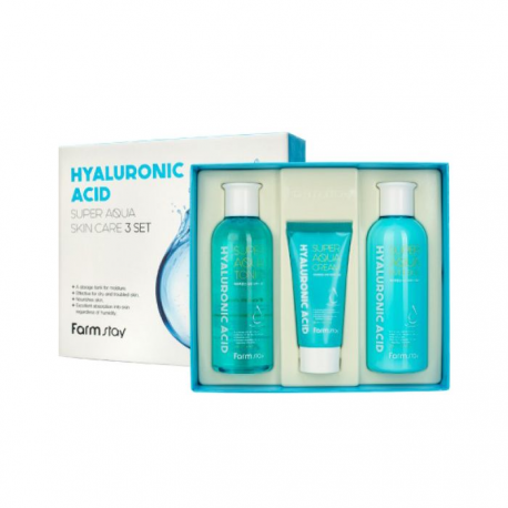 Набор средств по уходу за кожей с гиалуроновой кислотой FarmStay Hyaluronic Acid Super Aqua Skin Care 3 Set